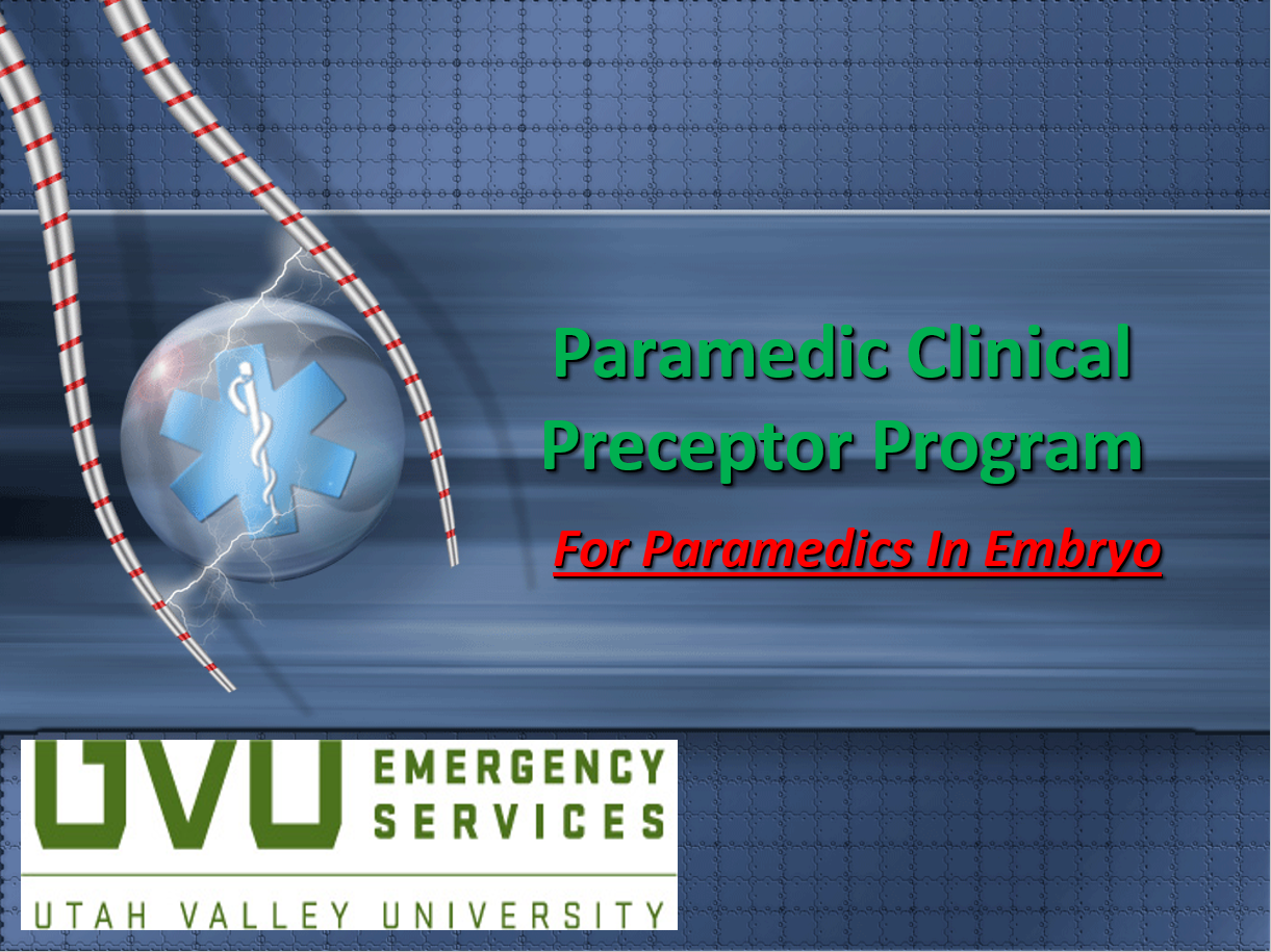 Powerpoint cover slide - Paramedic Clinical Preceptor Program
