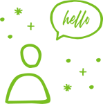 Icon of person saying hello