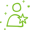Icon of person with a star