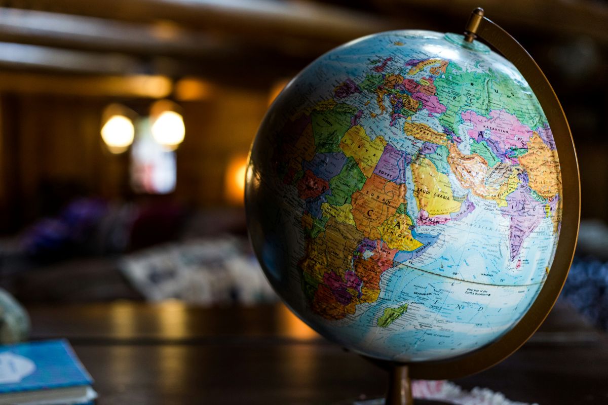  globe on a table