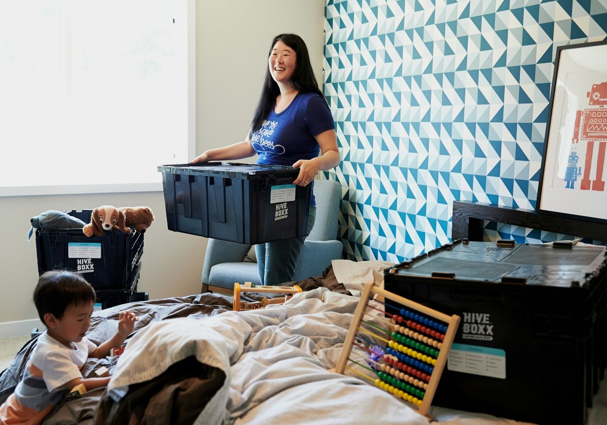  person packing up their stuff to move