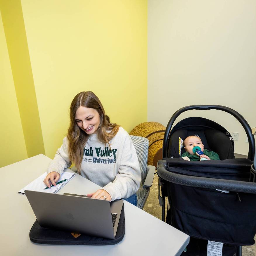 Image of a student in a study room