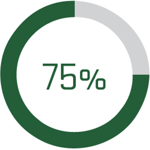 75 percent radial bar graph