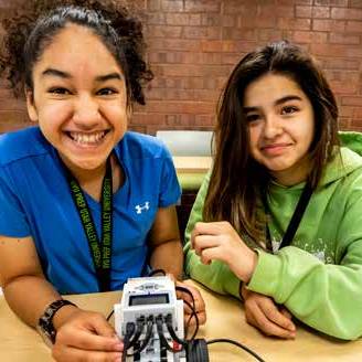 PREP students working with robot