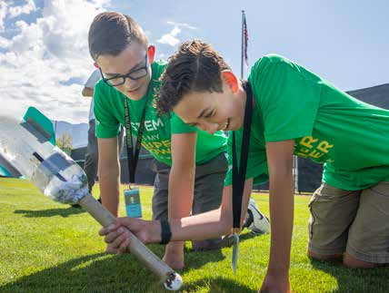 PREP students preparing to launch bottle rocket