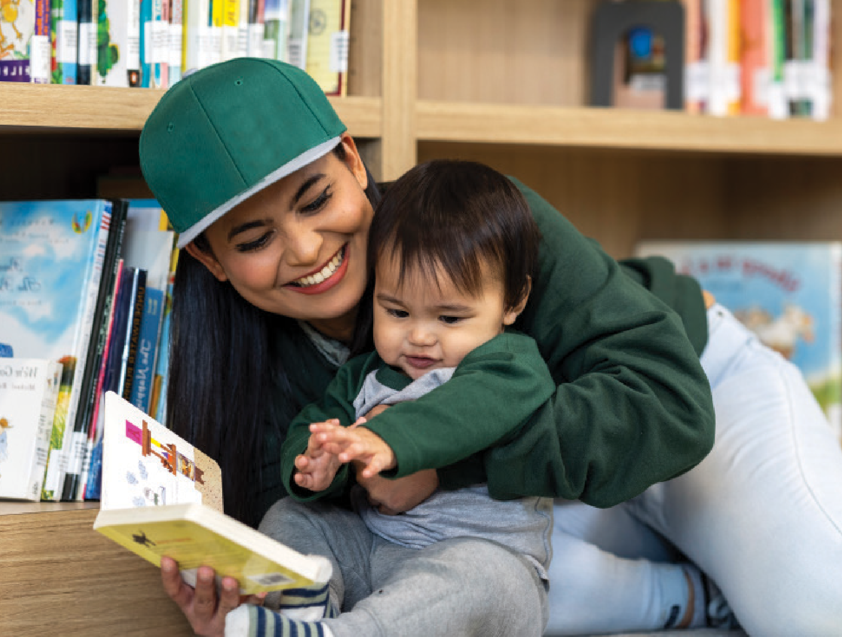 student mother with her child