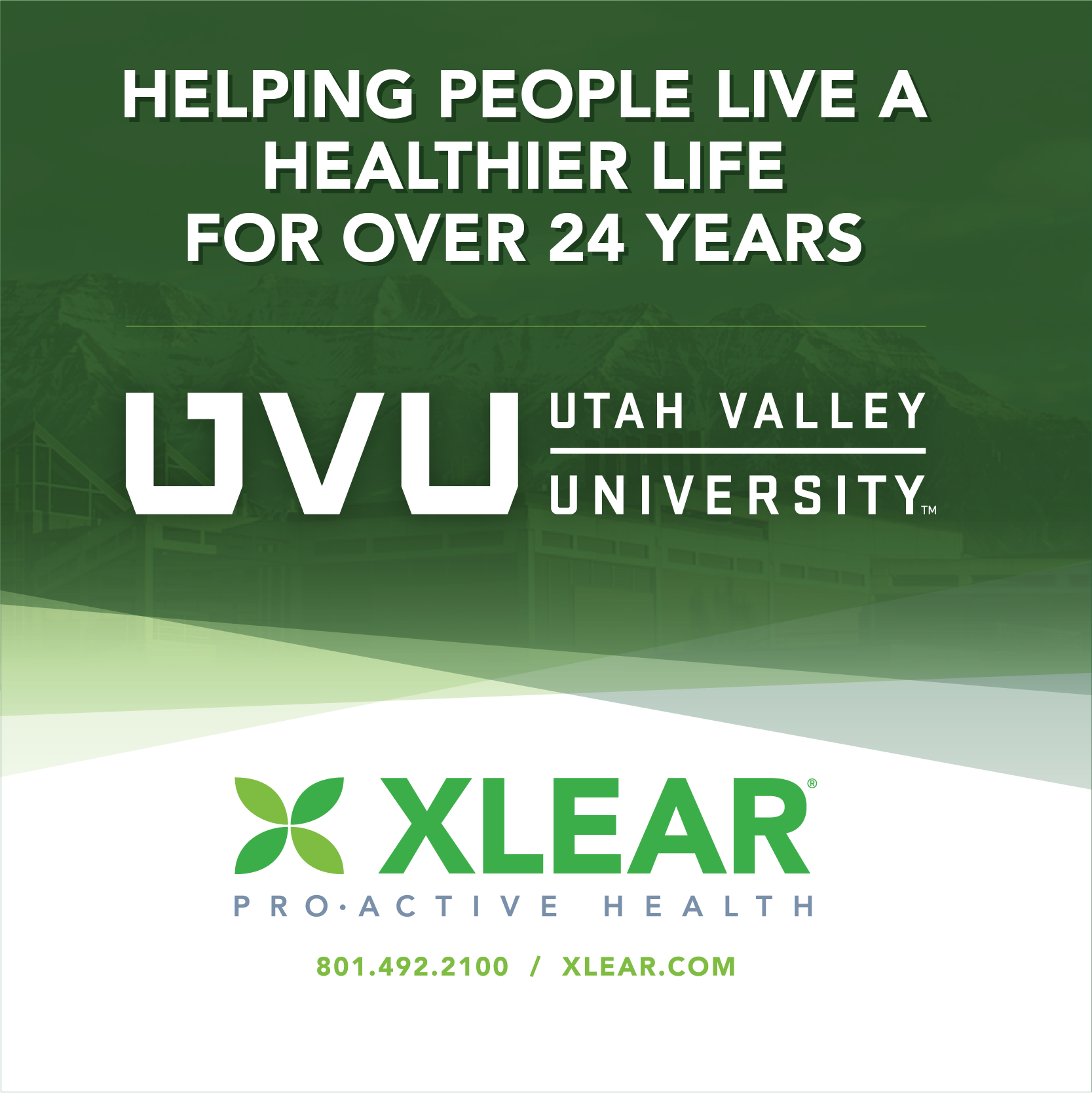 XLEAR proactive health ad