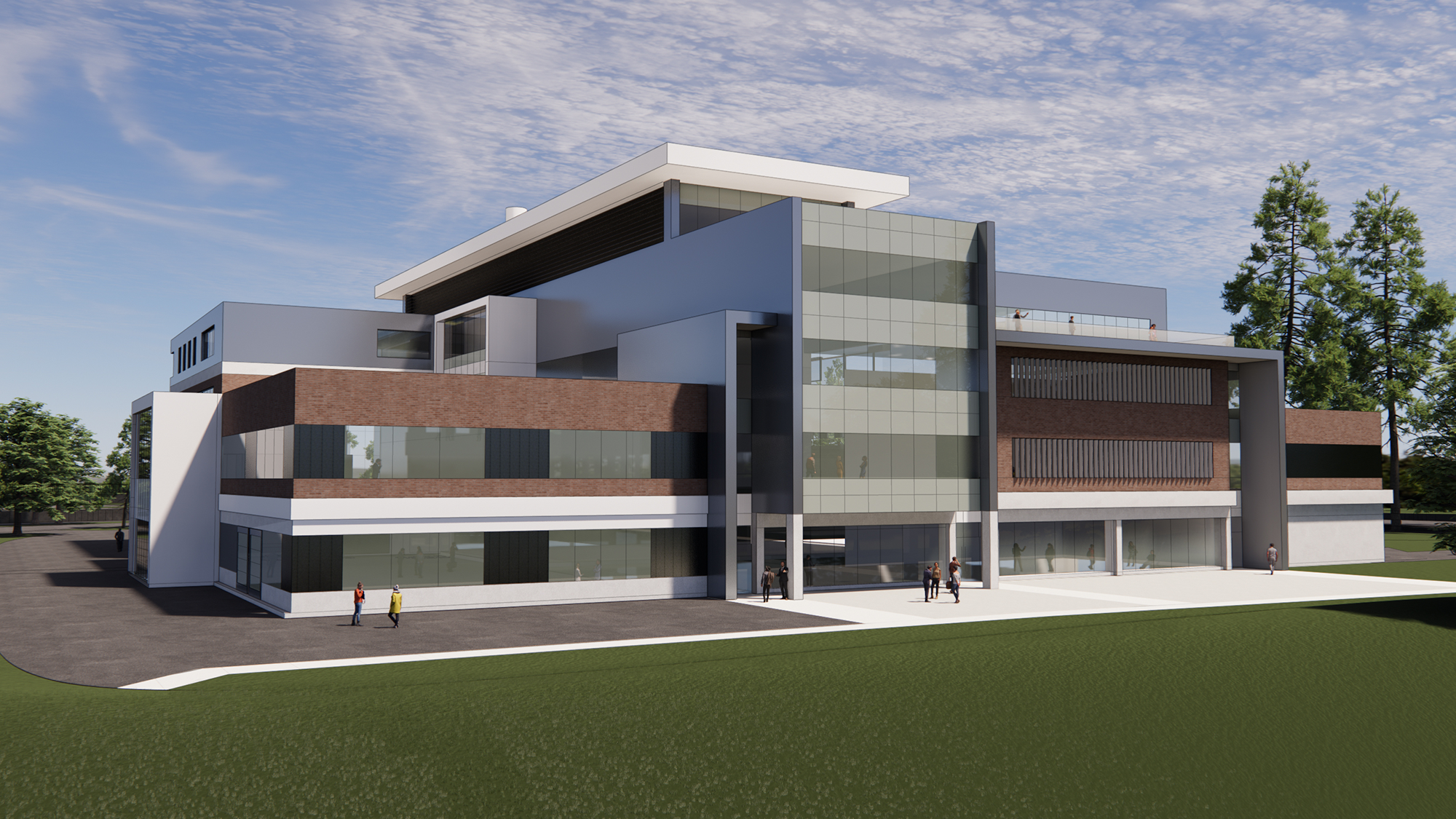 Artistic rendering of Engineering Building exterior.