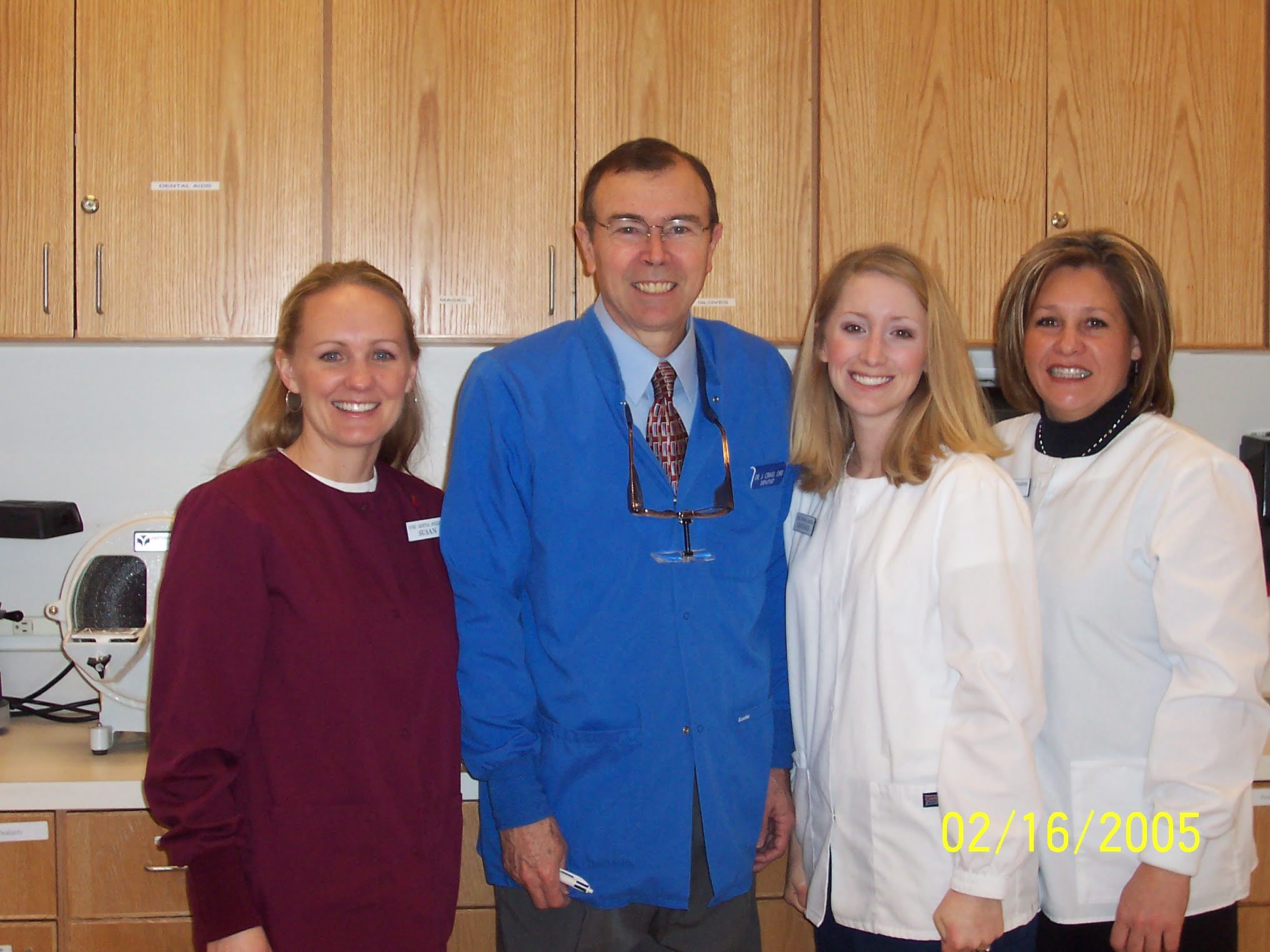 Susan West (left) pictured while enrolled at UVU with Dr. Ord and two fellow students.