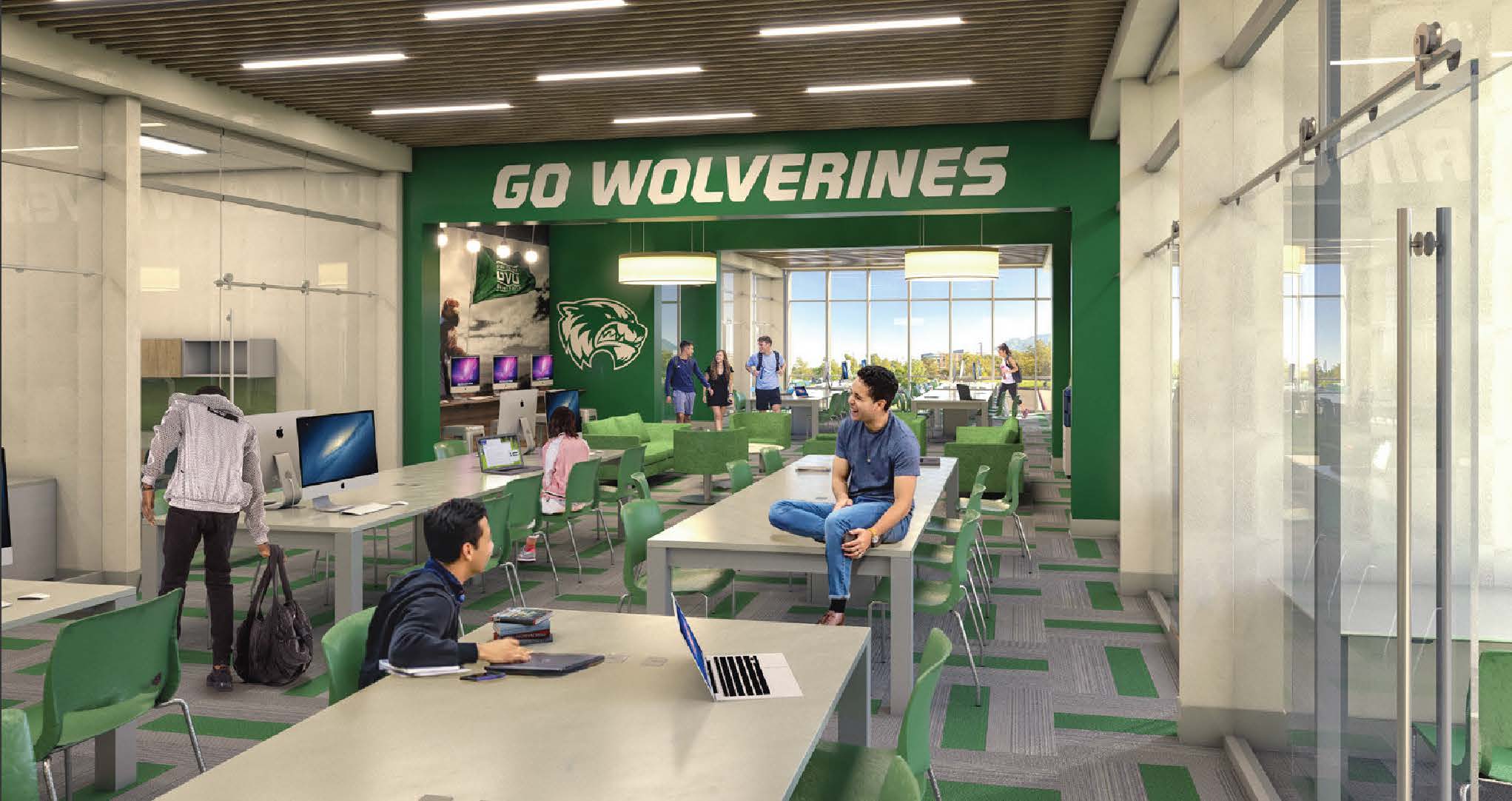 A rendering of the proposed academic facility for UVU Athletics.