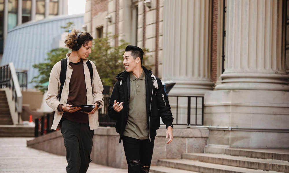 two men walking
