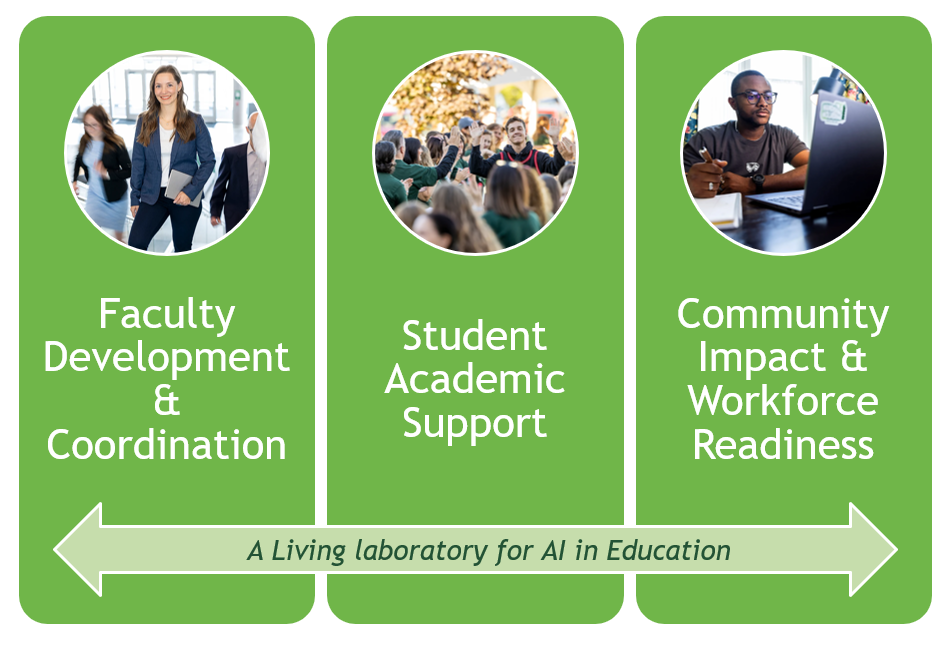 Faculty Development & Coordination, Student Academic Support, Community Impact & Workforce Readiness