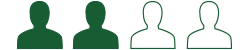 Statistic infographic of 2 out of 4 people.