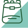 Line icon of a backpack.