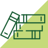 Line icon of a stack of books.