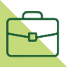 Line icon of a briefcase.