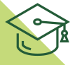 Line icon of graduation cap.