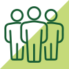 Line icon of 3 people.