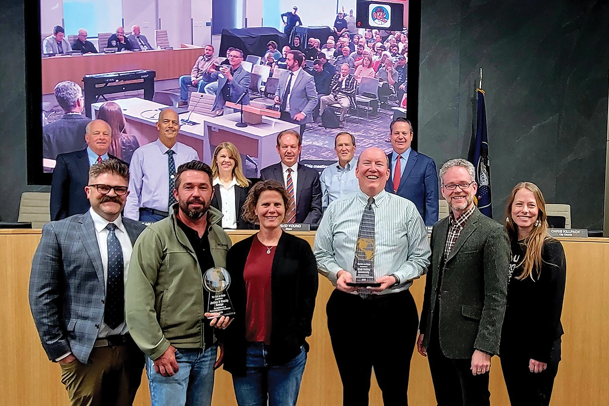 A group from UVU poses with the Orem Natural Resources Advisory Commission, holding awards they received. A group from UVU poses with the Orem Natural Resources Advisory Commission, holding awards they received.