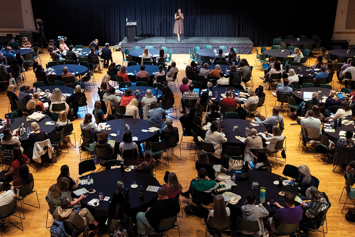 Aerial photo of attendees of the 2024 Conference on Mental Health. Aerial photo of attendees of the 2024 Conference on Mental Health.