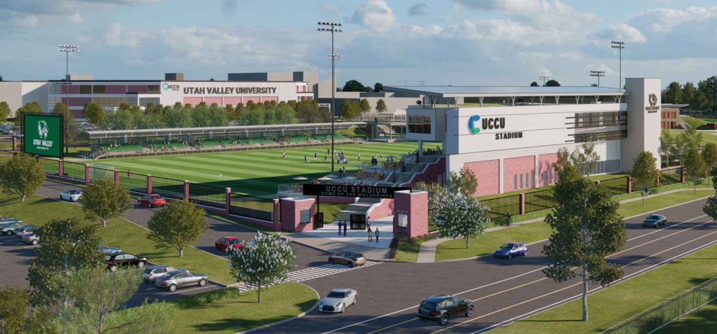 Artistic rendering of the 22,000-square-foot UCCU Stadium. 