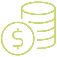 Icon of coins stacked.