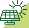 Line icon of solar panel and sun.