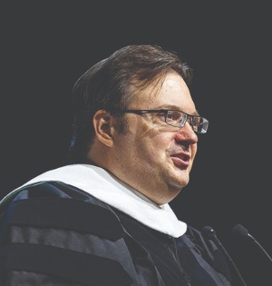 New York Times bestselling author and UVU commencement keynote speaker Brandon Sanderson addresses the Class of 2023. 