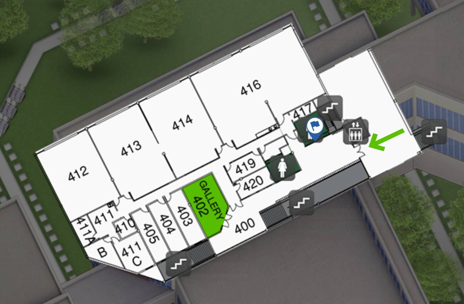Map of the 4th floor of the GT building