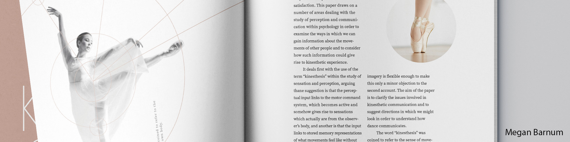 Graphic design book Kinsthetic movement done by Megan Barnum