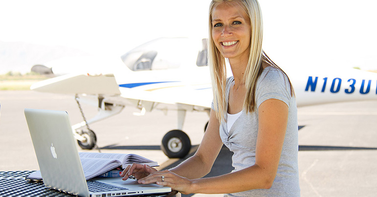 Student on laptop computer