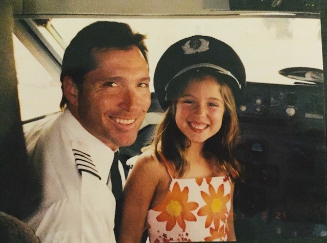Young Tristan with dad