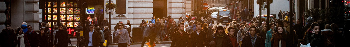 a busy city square