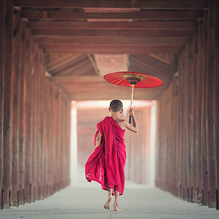 a boy holding an umbrella