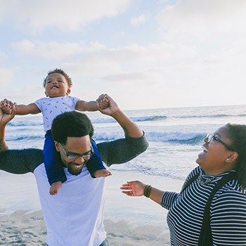 Famly at the beach