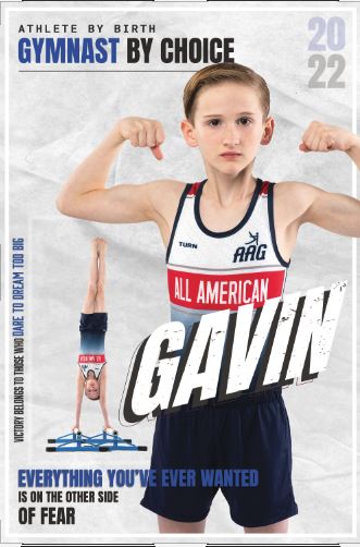 Gavin's 2022 gymnastics poster