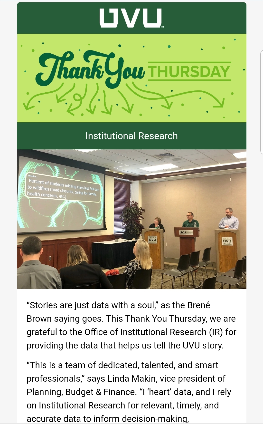picture of IR's Summer University presentation in 2017