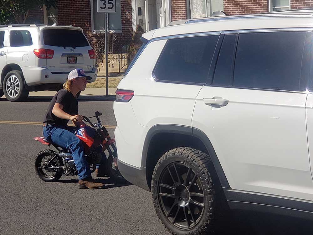 big mullet, small motorcycle