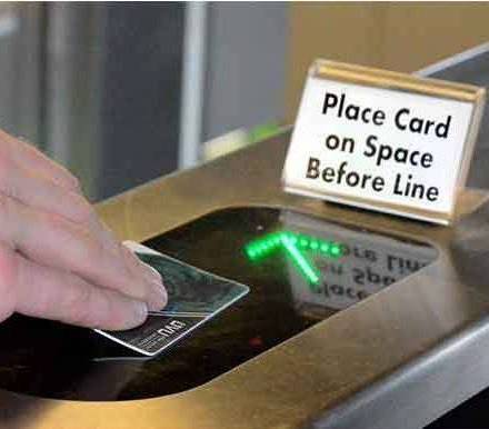 Person Scanning their card