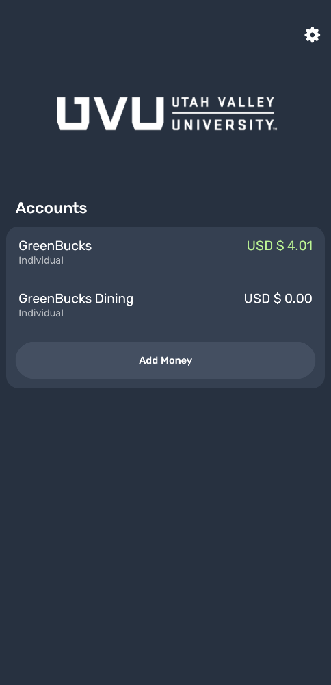 Tap settings in the top right corner.