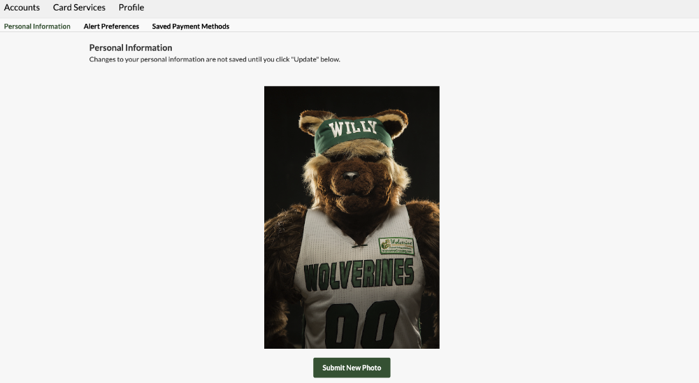 eAccounts Profile page