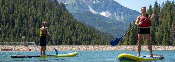 Students on rented paddle boards