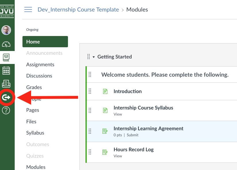First Step of Canvas Course Import