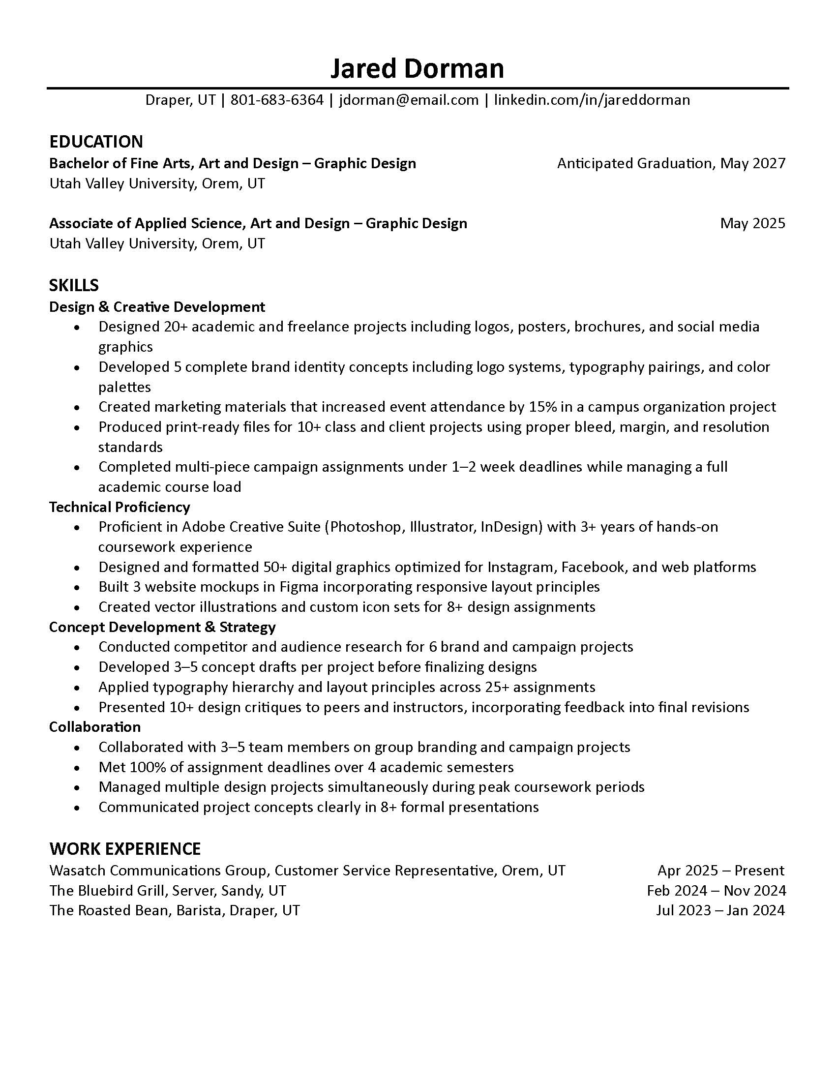 First page thumbnail of a Functional Resume sample