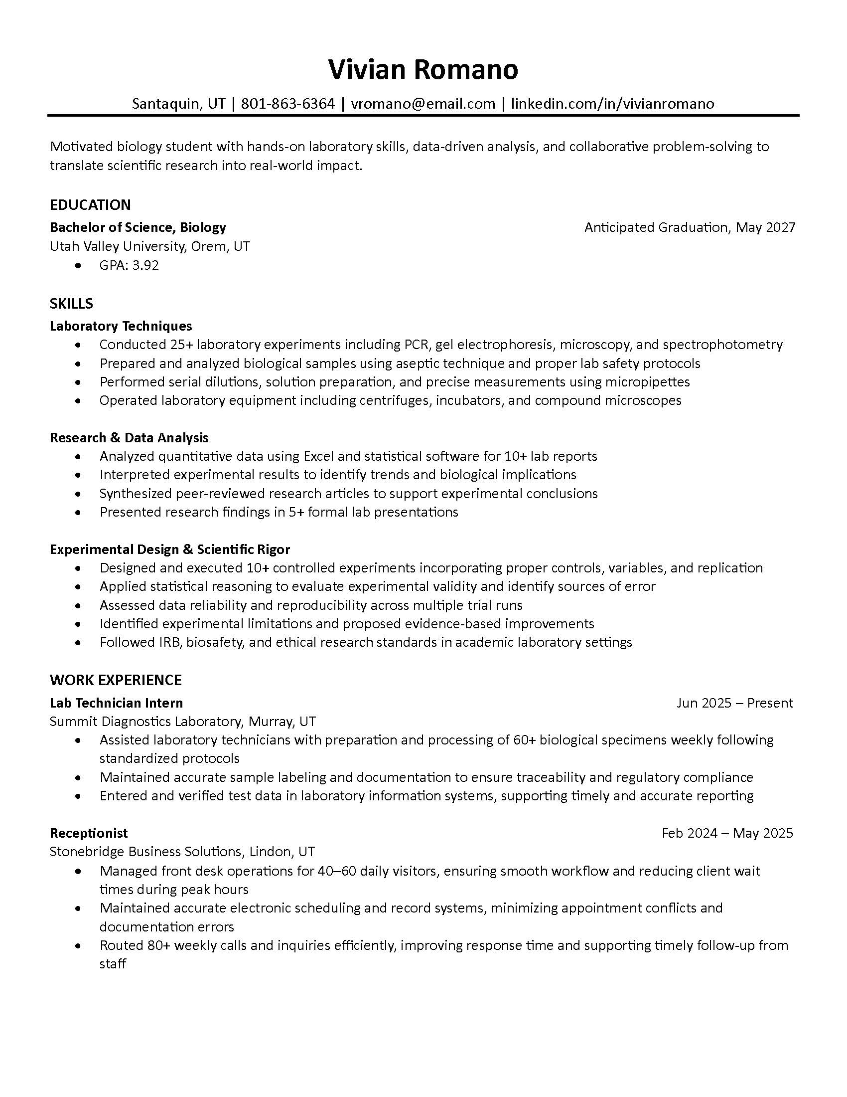 First page thumbnail of a Hybrid Resume sample