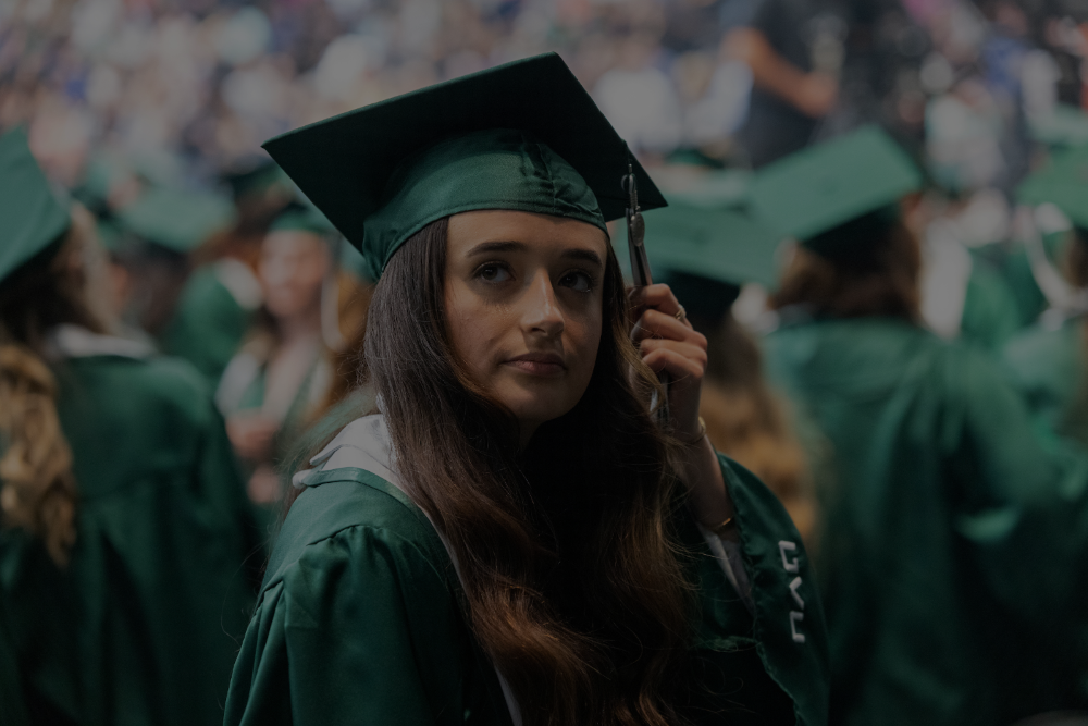 A student at commencement