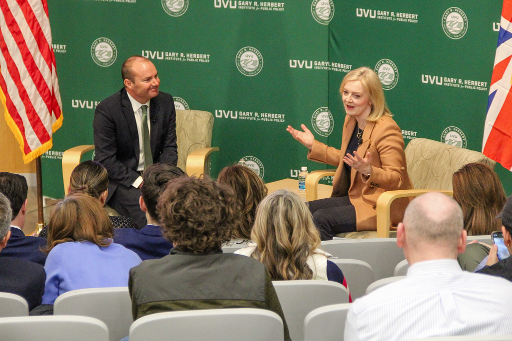 PM Liz Truss and Sen. Mike Lee at UVU