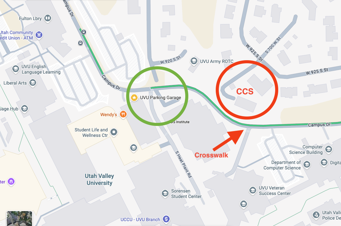 UVU Map with CCS House Highlighted UVU Map with CCS House Highlighted