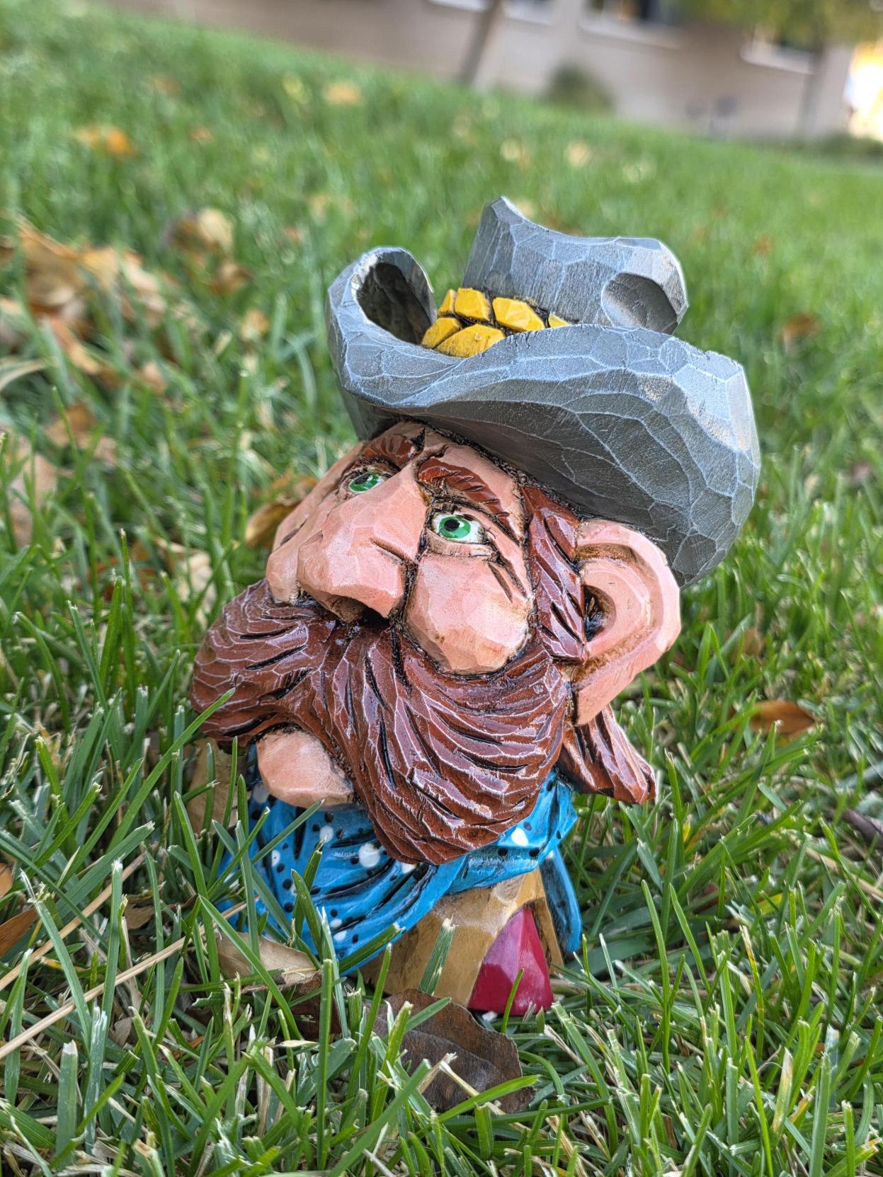 Whimsical Cowboy carving
