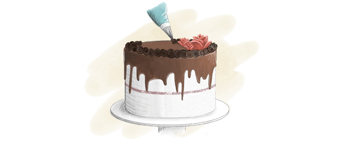 Cake decorating illustration